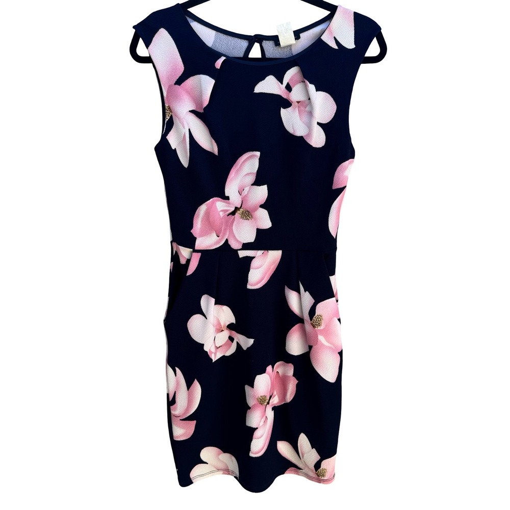 Kimcine Magnolia Floral Garden Party Feminine Sleeveless Cocktail Sheath Dress M
